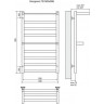 Полотенцесушитель электрический TERMINUS ХЕНДРИКС ПЛЮС П9 500x896, ТЭН HT-1 300W, левый/правый 4660059921266
