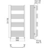 Полотенцесушитель электрический TERMINUS ВИКТОРИЯ П22 500x1196, ТЭН HT-1 300W, левый/правый 4660059920634