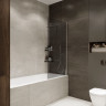 Шторка на ванну распашная TERMINUS НОТО 02 1500х700 проф.хром, тонированная 2CW150X70CT